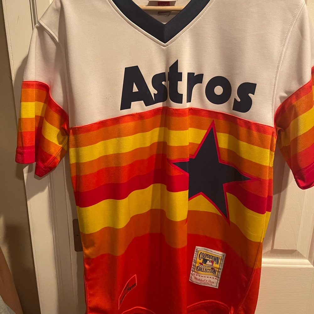 Authentic throwback jersey from Mitchell and ness. Nolan Ryan.